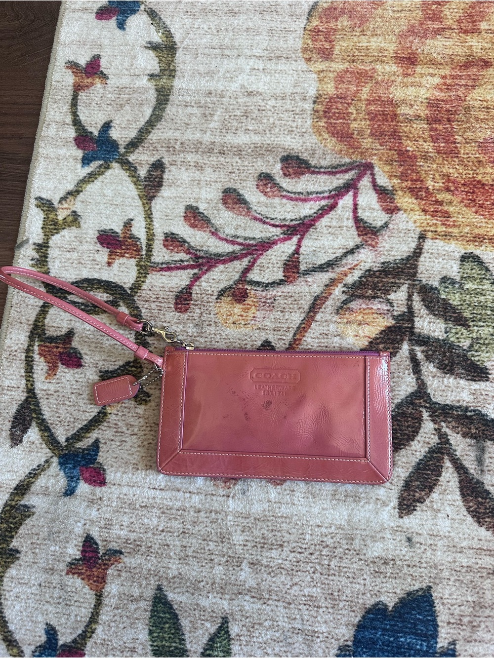 Coach Rose Pink Patent Leather Wristlet